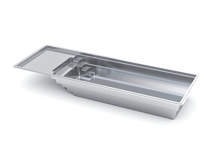 Imagine Pools Freedom with Splash Pad fiberglass swimming pool 3d drawing